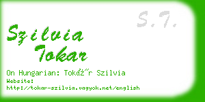 szilvia tokar business card
